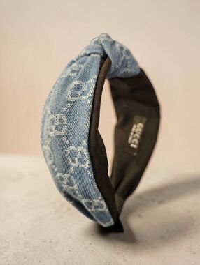 Denim And Black Scarf Headband